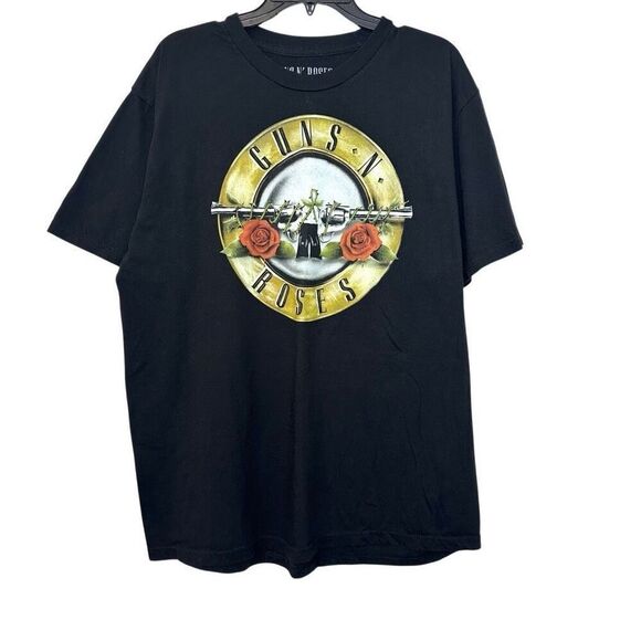 Guns N' Roses Bullet Logo Classic Graphic Short Sleeve Black Band T-Shirt Sz XL - Picture 1 of 4